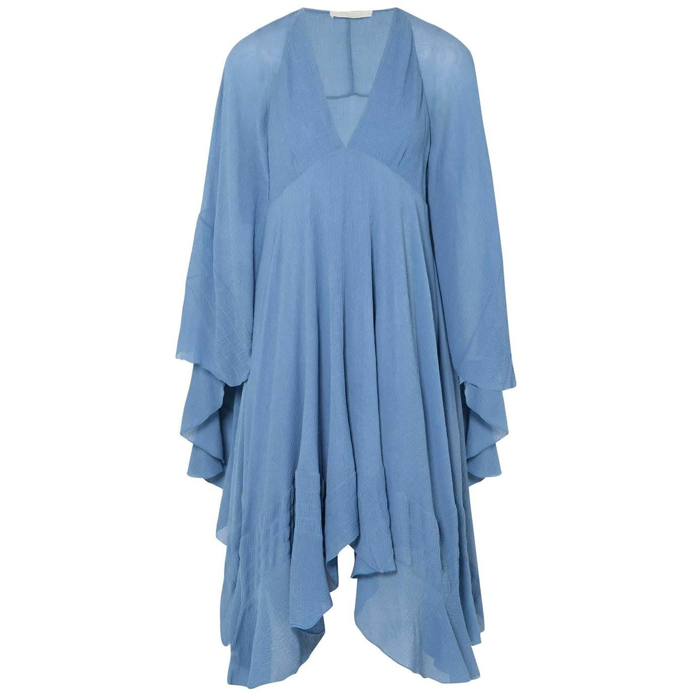 Chloé Cape-Back Silk-Crepon Mini Dress