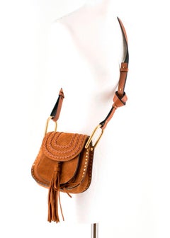 Chloe Caramel Hudson Mini Whipstitched Suede Shoulder Bag
