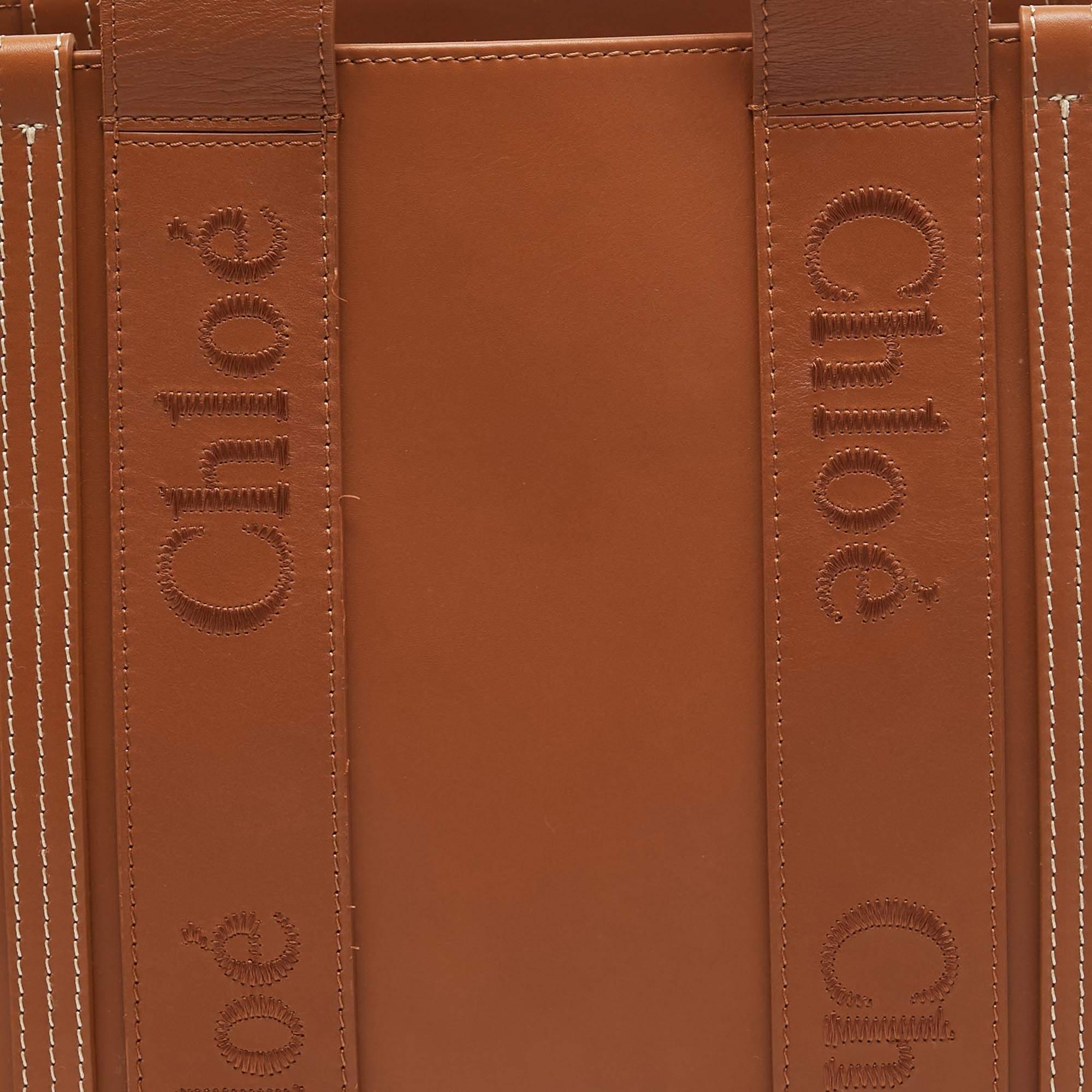 Women's Chloe Caramel Leather Medium Woody Tote