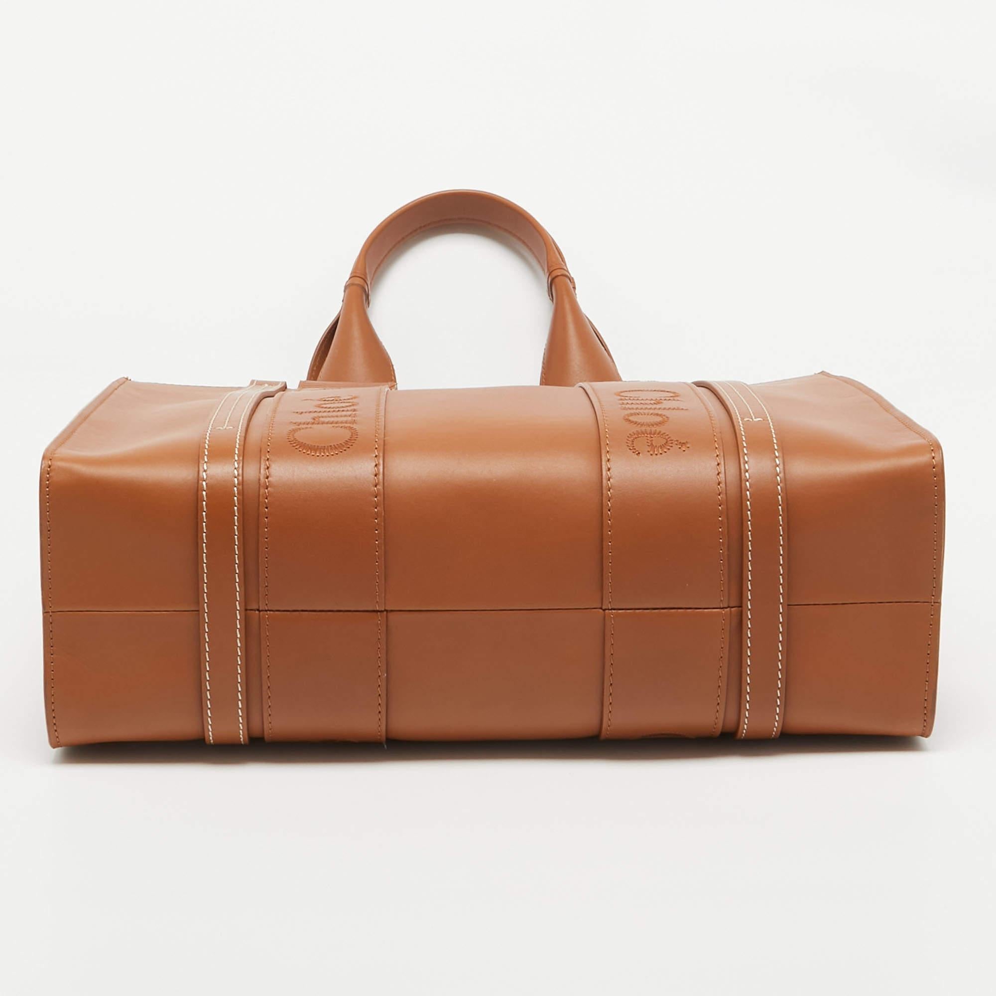 Chloe Caramel Leather Medium Woody Tote 1