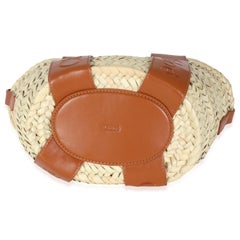 Chloé Caramel Raffia Smooth Calfskin Small Sense Basket Bag