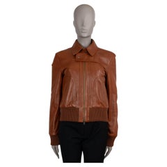 CHLOE Caramello brown leather 2024 Bomber Jacket 38 S