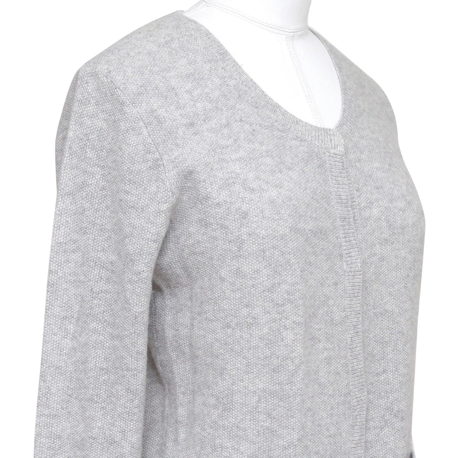 CHLOE Grey Cardigan Sweater Knit Cashmere Long Sleeve Snap Closure Sz XS For Sale 1
