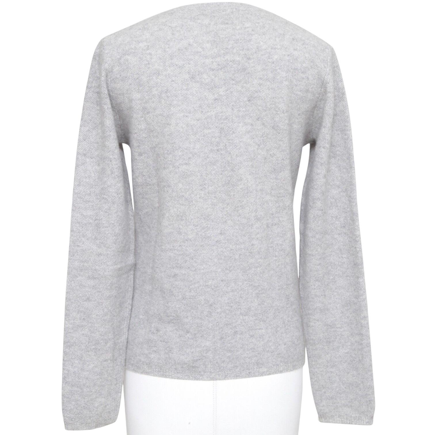 CHLOE Grey Cardigan Sweater Knit Cashmere Long Sleeve Snap Closure Sz XS For Sale 2