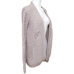 CHLOE Cardigan Sweater Knit Grey Lavender Open Front Long Sleeve Sz S 2008