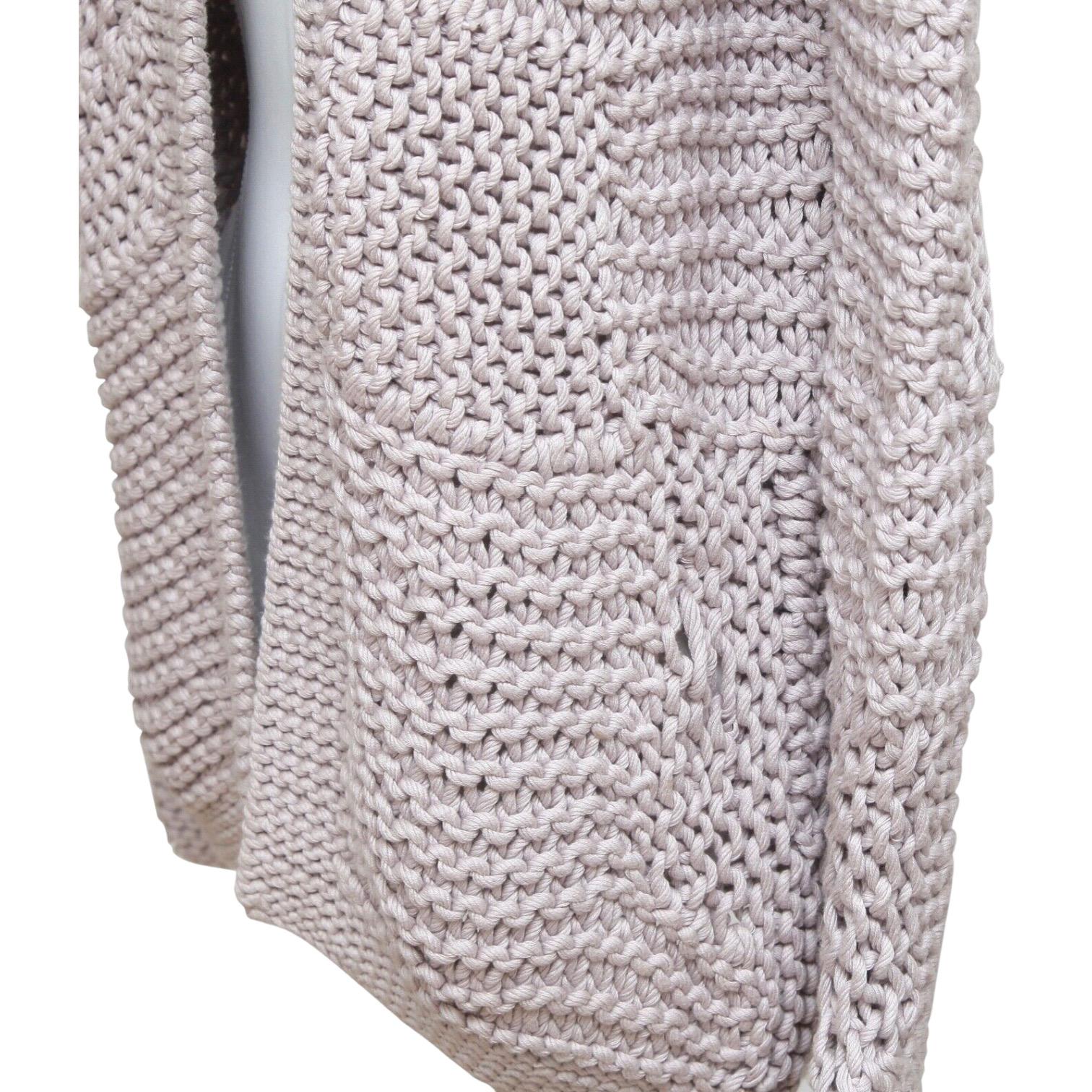 CHLOE Cardigan Sweater Knit Grey Lavender Open Front Long Sleeve Sz S 2008 For Sale 2