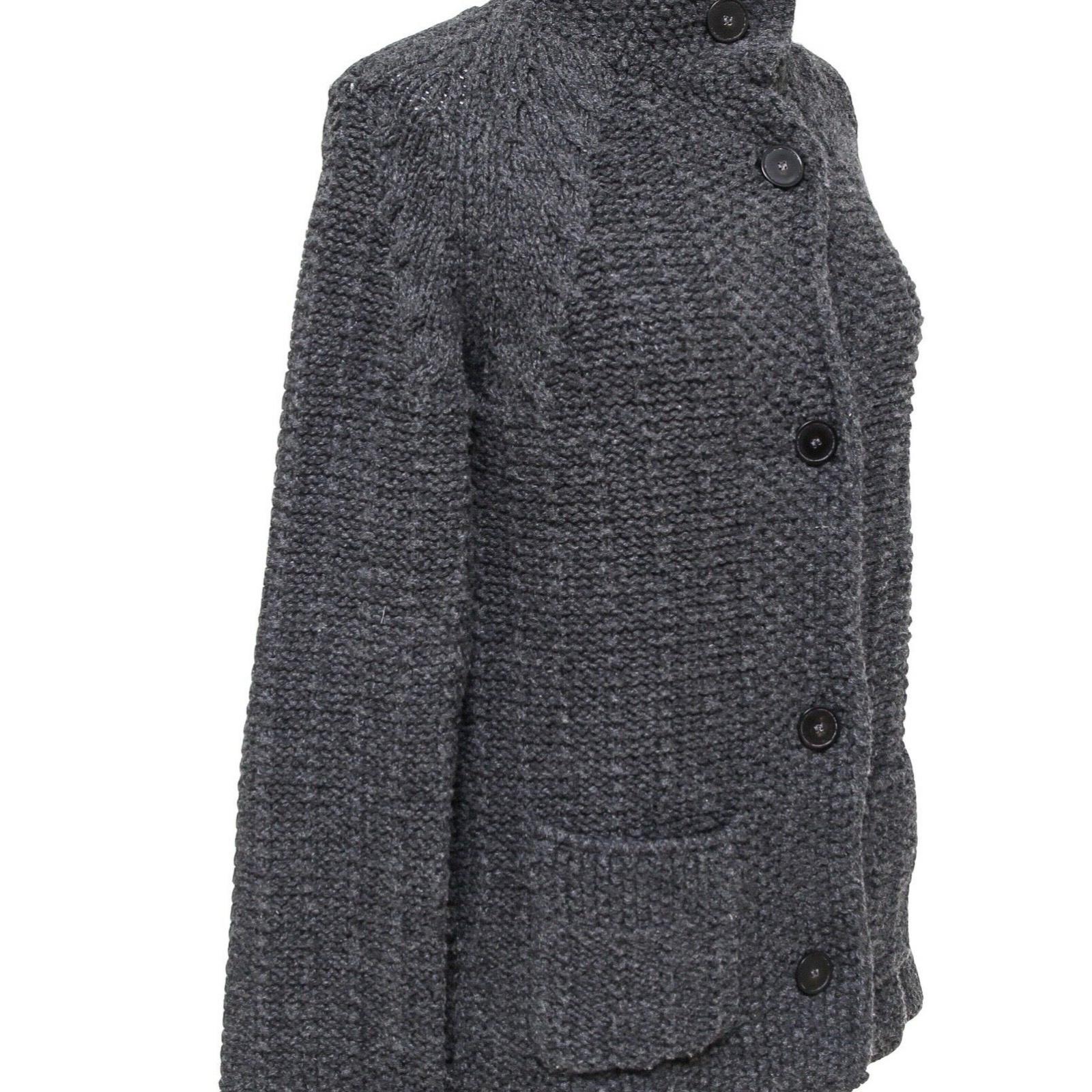 CHLOE Sweater Cardigan Knit Jacket CHARCOAL GREY Long Sleeve Sz XS 2011 In Excellent Condition For Sale In Hollywood, FL