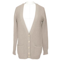 CHLOE Cardigan Sweater Long Sleeve Beige Knit Buttons Pockets Sz XS 2011 $895