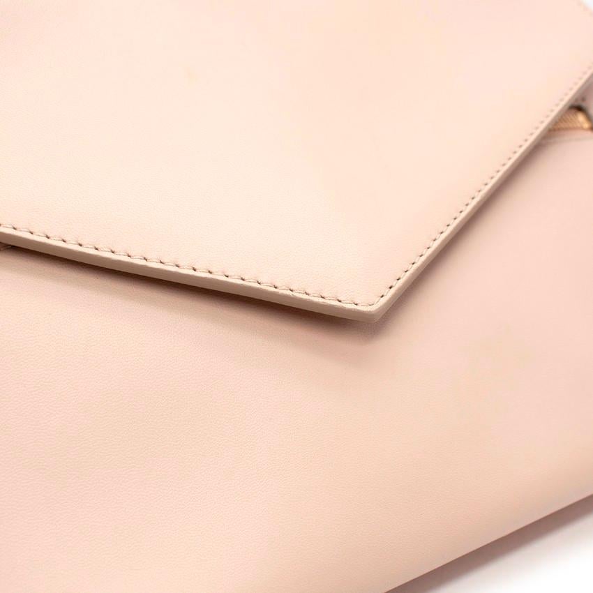 Beige Chloe Cassie Powder Pink Soft & Grained Leather Envelope Shoulder Bag For Sale