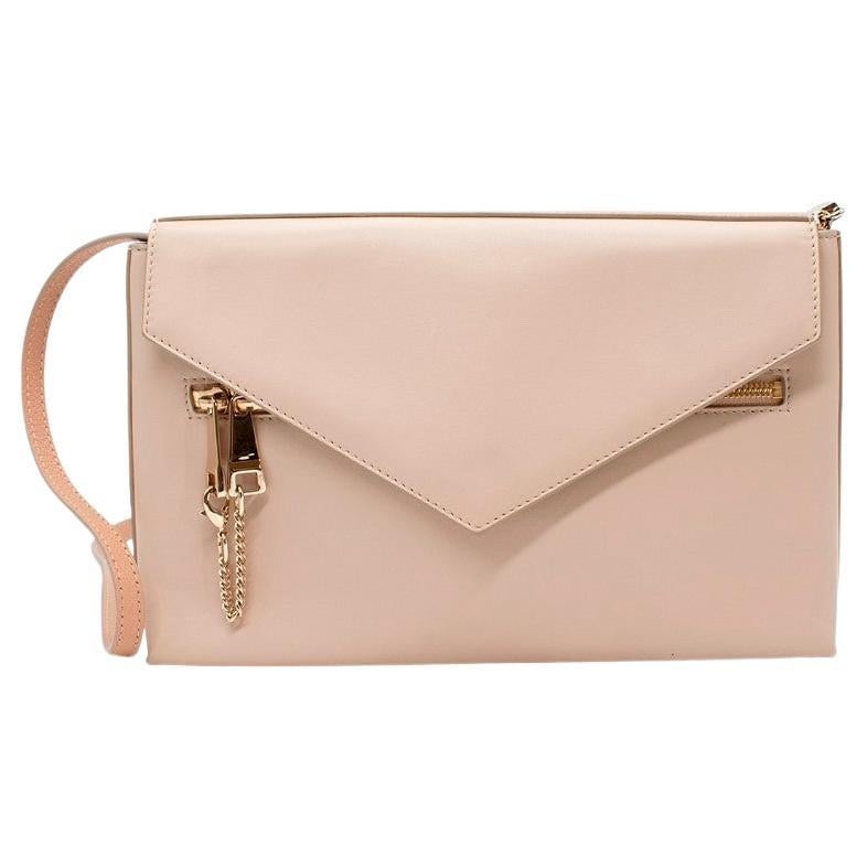 Chloe Cassie Powder Pink Soft & Grained Leather Envelope Shoulder Bag For Sale