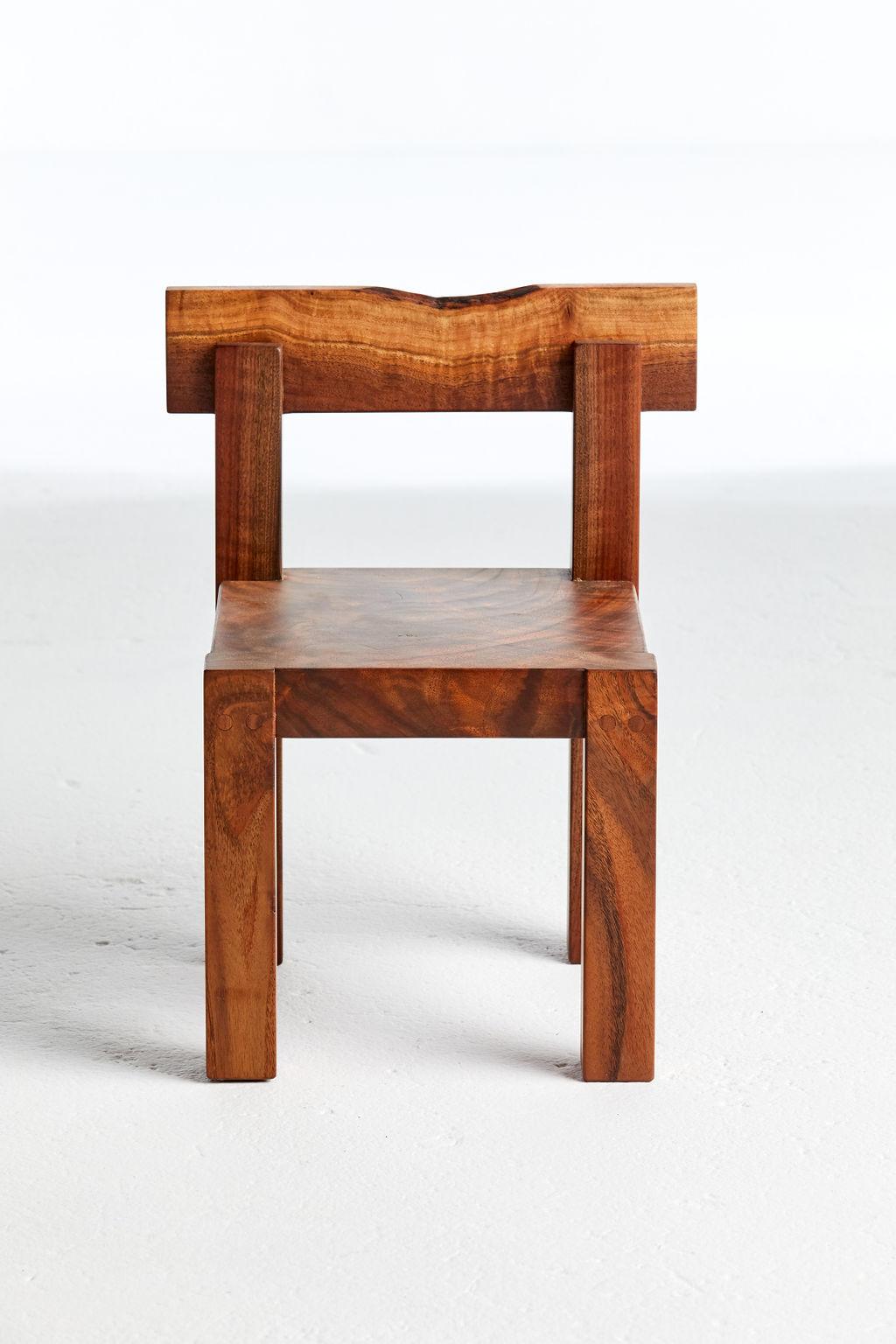 The Chloe chairs are all constructed in claro walnut which comes from central California. This wood is unique and exclusive to California. Ranging in tones and figuring, this wood is very unique and the reason I choose for these kids chairs. I want