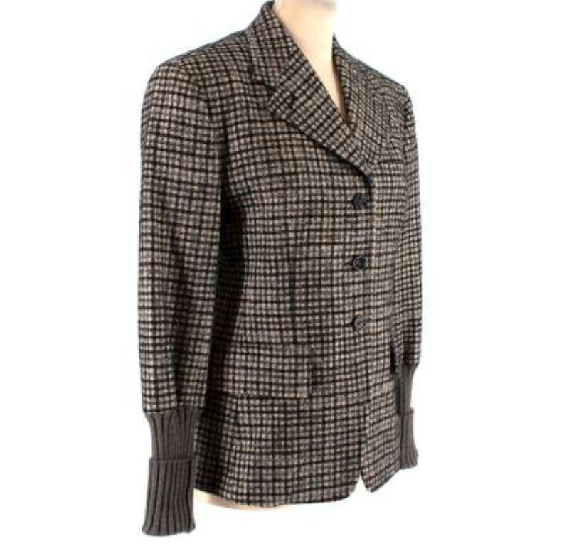 Chloe Check Tweed Single Breasted Jacket In Good Condition For Sale In London, GB