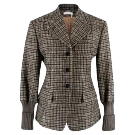 Chloe Check Tweed Single Breasted Jacket For Sale