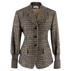 Chloe Check Tweed Single Breasted Jacket