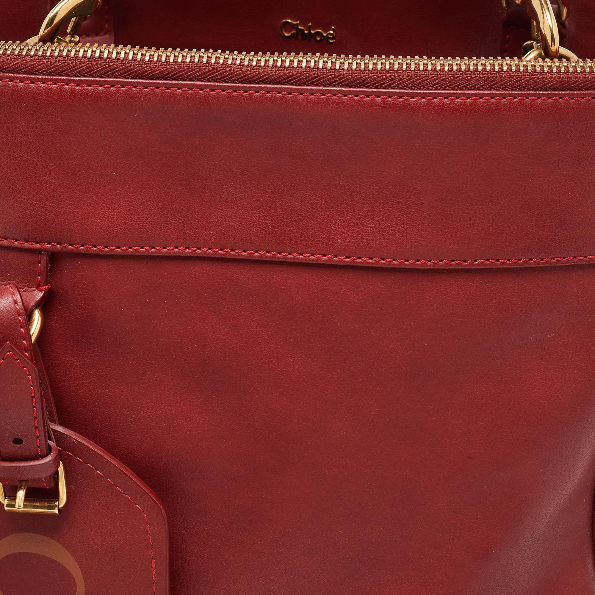 Women's Chloe Cherry Leather Eden Tote