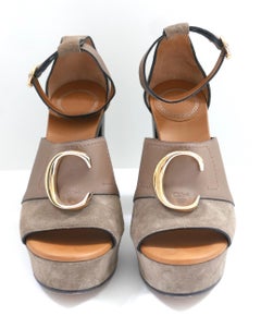 Chloé Chloe C logo platform sandals