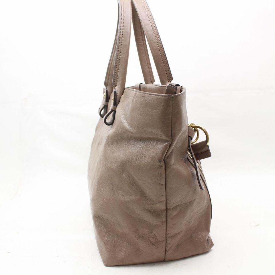 Chloé Chloé Large Zip Shopper Tote 869608 Brown Leather Shoulder Bag 3