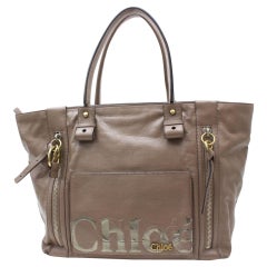 Chloé Chloé Large Zip Shopper Tote 869608 Brown Leather Shoulder Bag