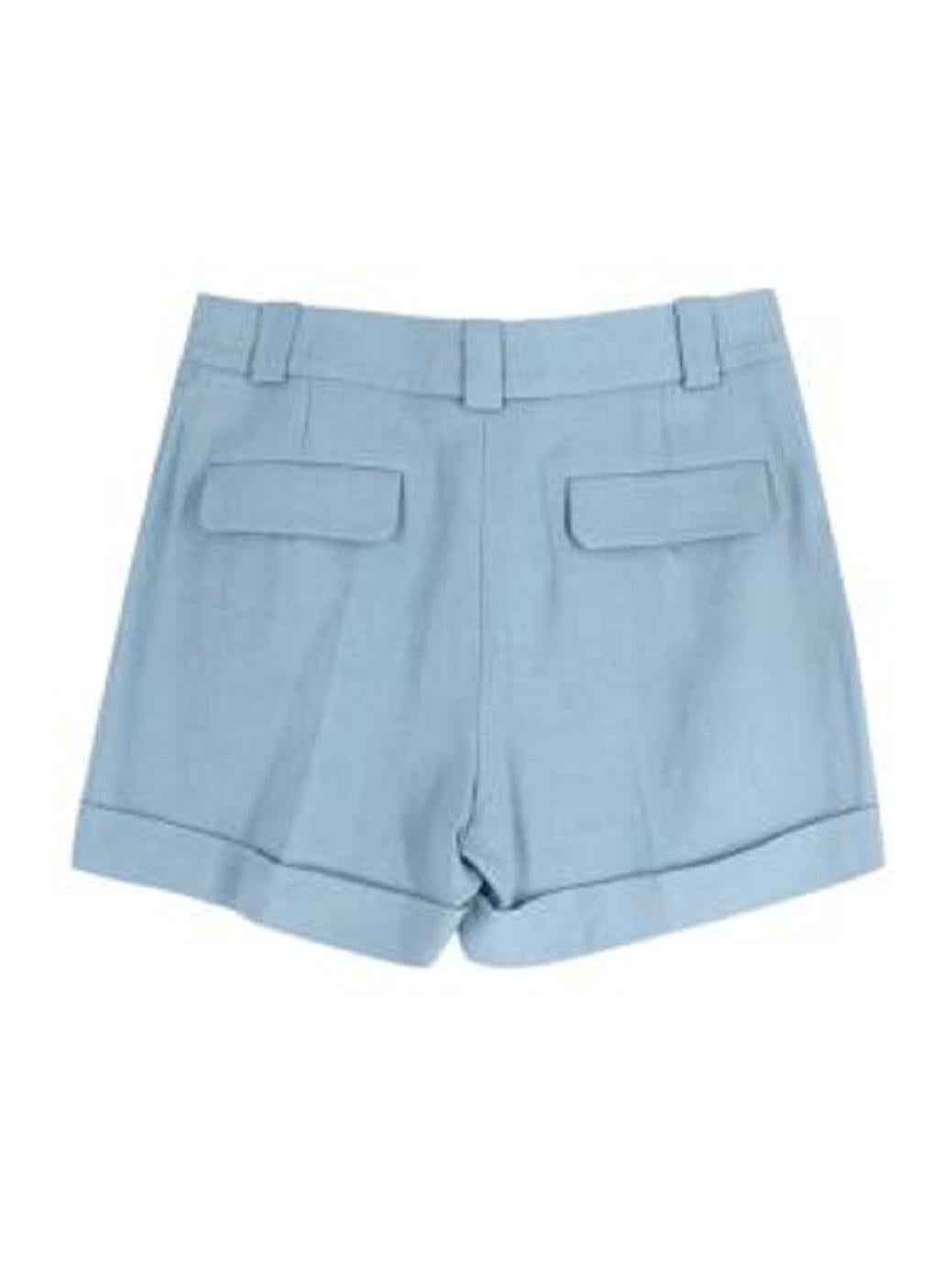 Chloe Chloé Powder Blue Tailored Shorts In Excellent Condition For Sale In London, GB