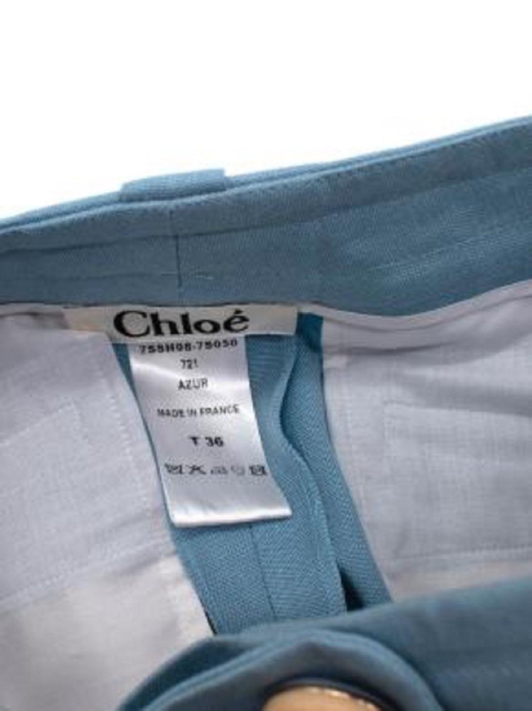 Chloe Chloé Powder Blue Tailored Shorts For Sale 3