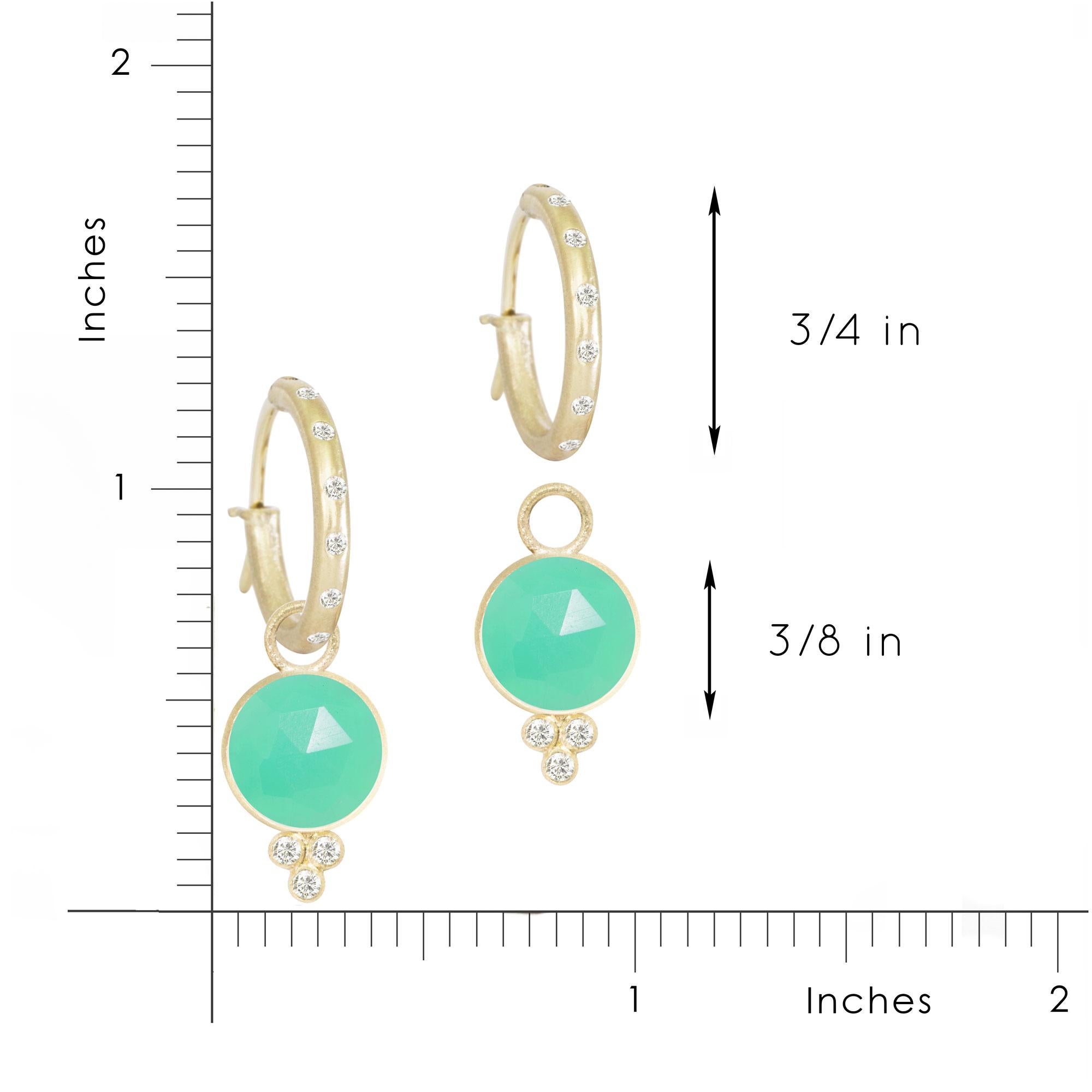 Women's or Men's Chloe Chrysoprase 18 Karat Gold Earrings For Sale