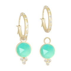 Chloé, boucles d'oreilles en or 18 carats et chrysoprase