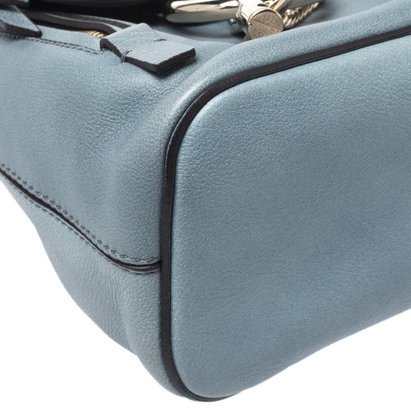 Chloe Cloudy Blue Leather and Suede Mini Faye Daye Backpack 3