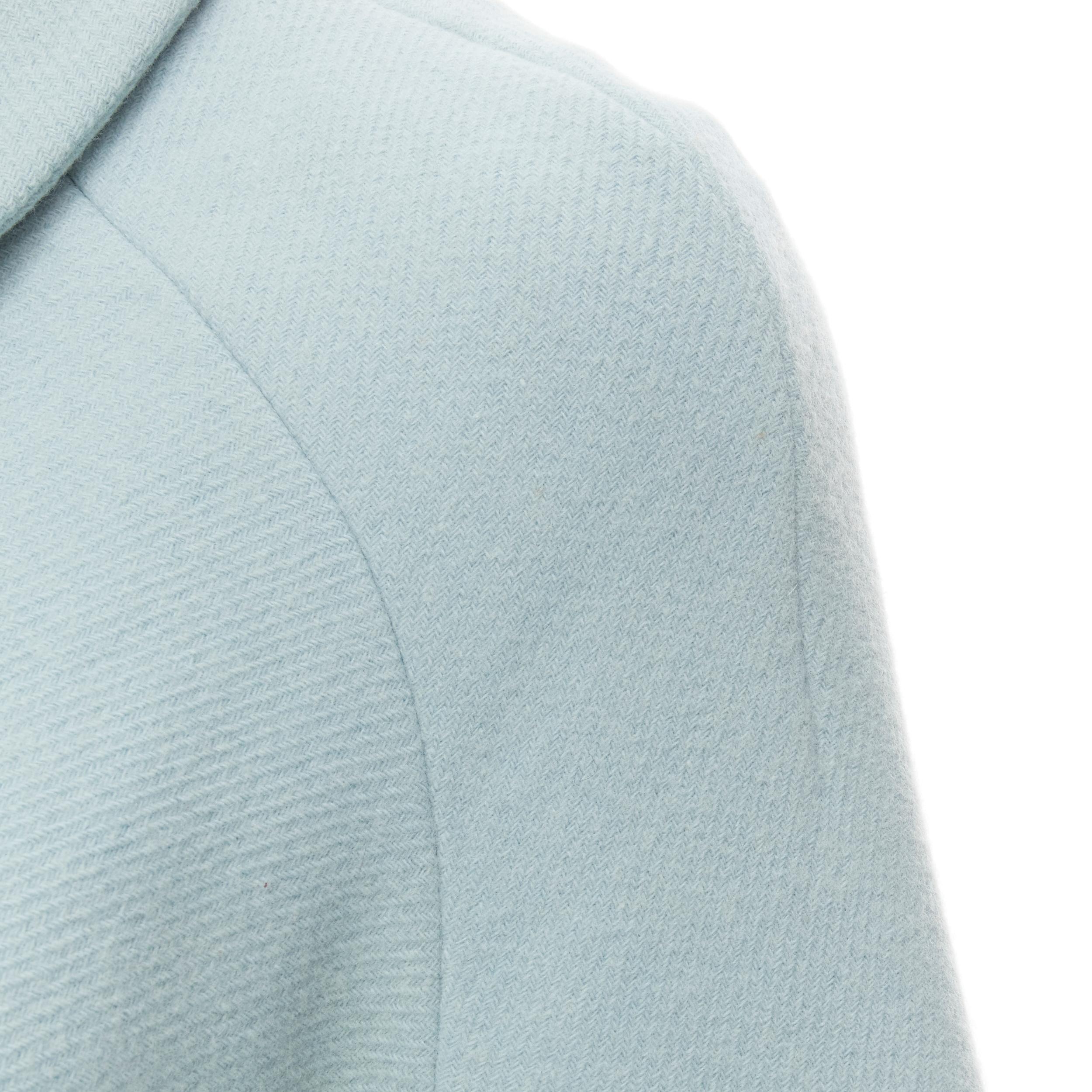 CHLOE cloudy green blue virgin wool zip short poncho capelet jacket FR34 XS In Fair Condition In Hong Kong, NT