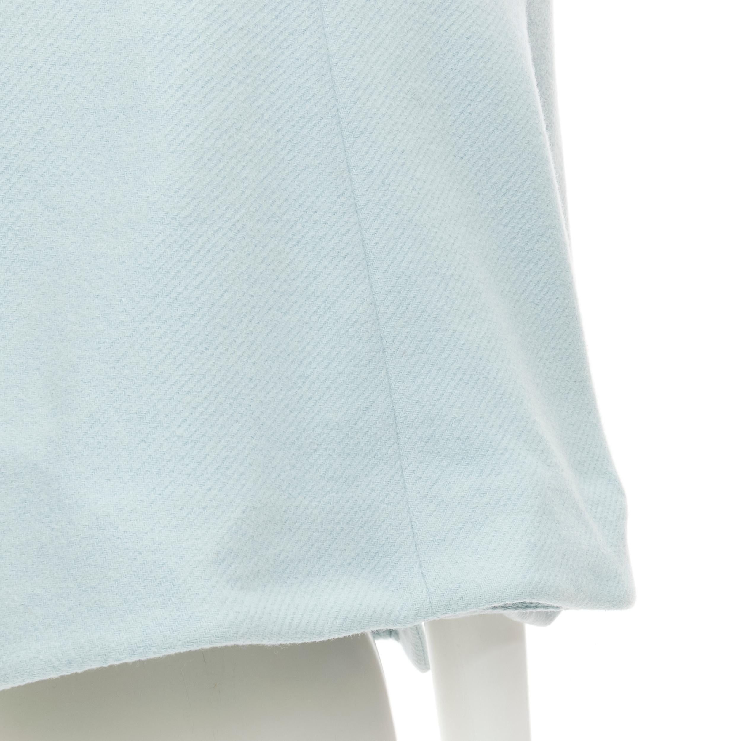 CHLOE cloudy green blue virgin wool zip short poncho capelet jacket FR34 XS 1