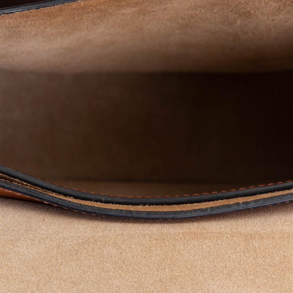 Women's CHLOE cognac brown leather HUDSON SMALL FRINGE Shoulder Bag