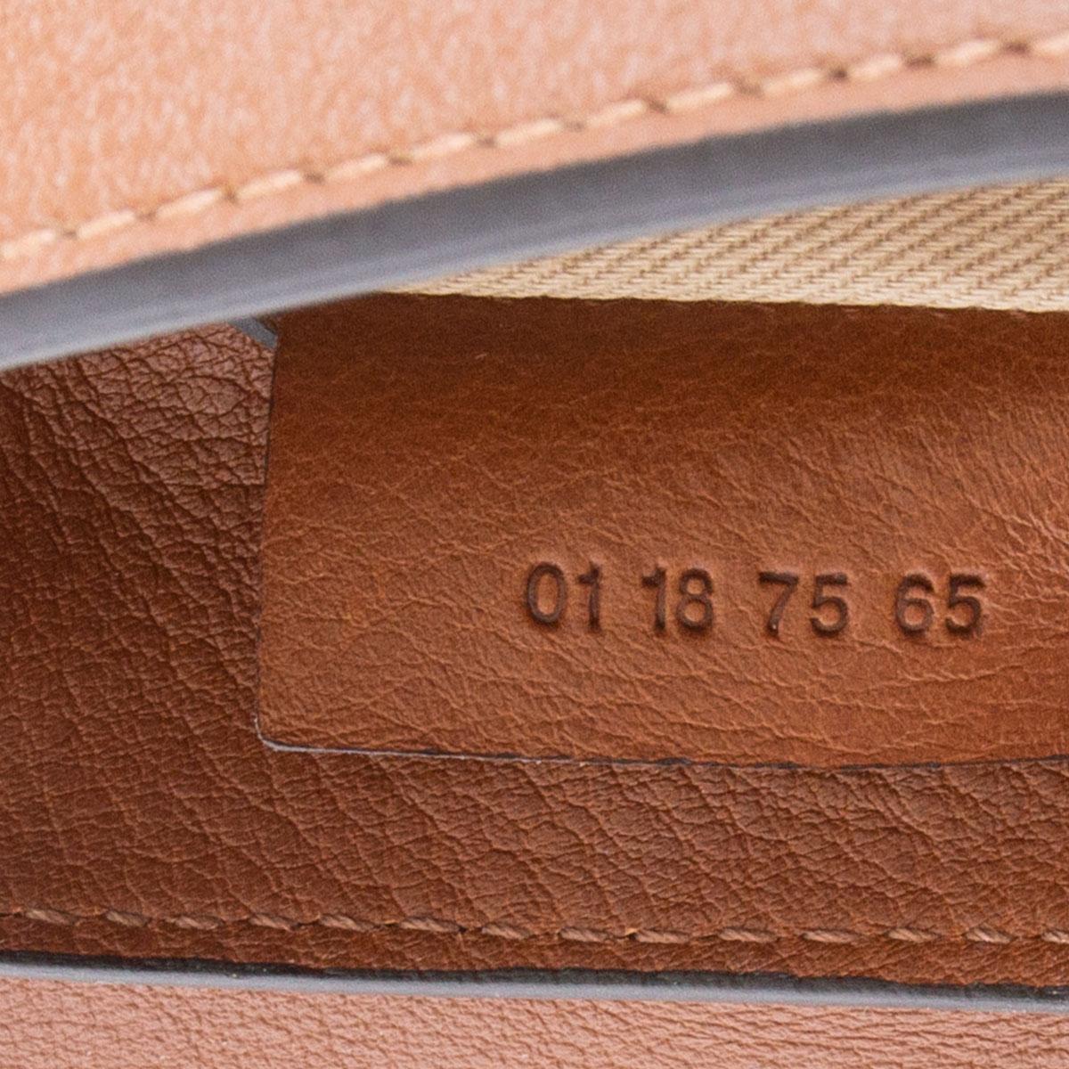 Brown CHLOE cognac brown & orange leather & suede FAYE MINI Backpack Bag