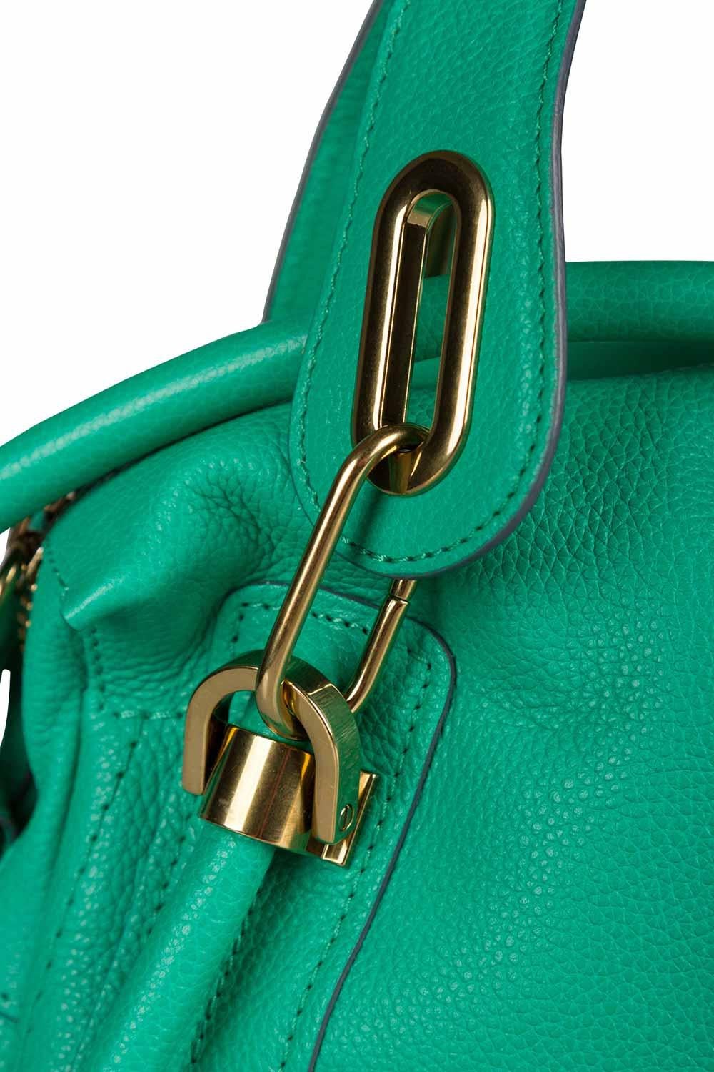 Women's Chloe Coral Green Leather Small Paraty Shoulder Bag