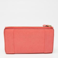 Chloe Coral Leather Elsie Continental Wallet