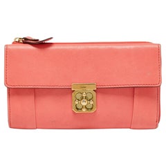 Chloe Coral Leather Elsie Continental Wallet