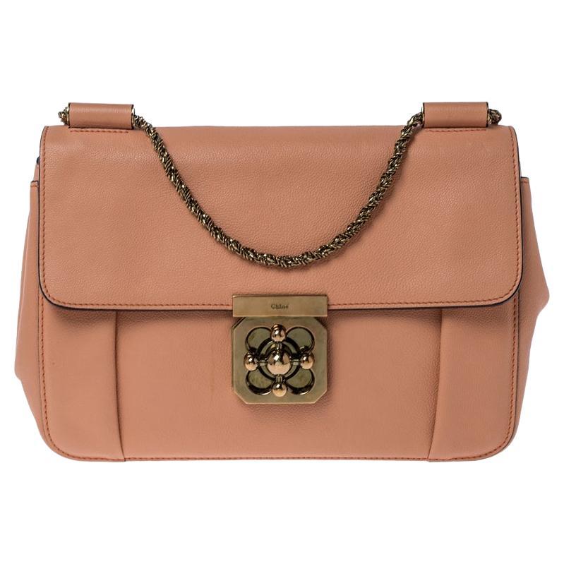 Chloe Coral Leather Medium Elsie Shoulder Bag