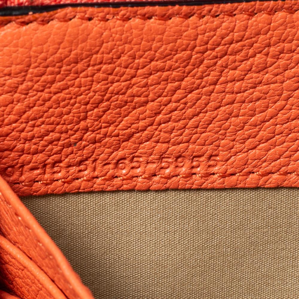 Chloe Coral Orange Leather Elsie Zip Around Continental Wallet 2