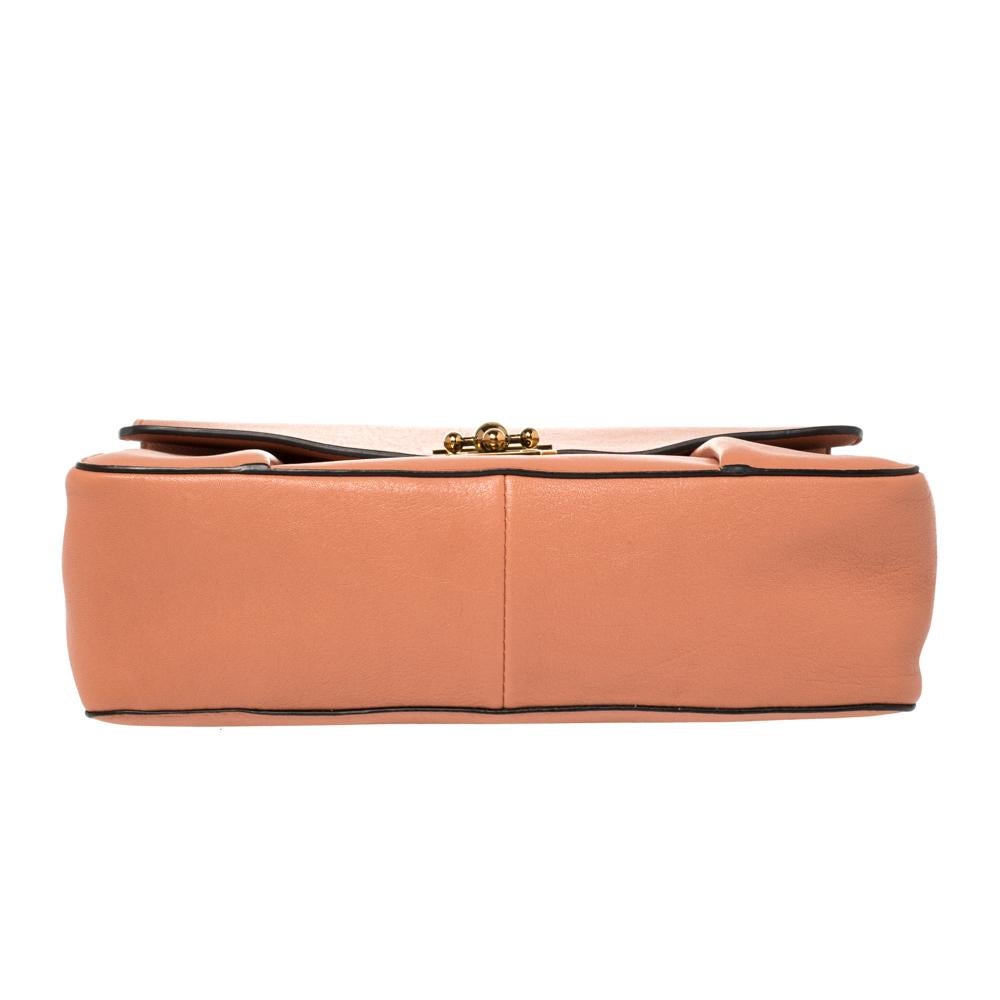 Chloe Coral Orange Leather Large Elsie Shoulder Bag 1