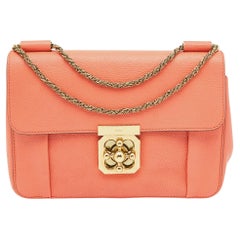 Chloe Coral Orange Leather Medium Elsie Shoulder Bag