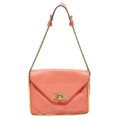 Chloe Coral Orange Leather Medium Sally Flap Shoulder Bag