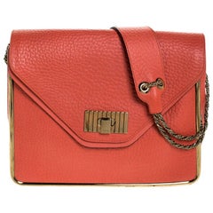 Chloe Coral Orange Leather Sally Medium Shoulder Bag