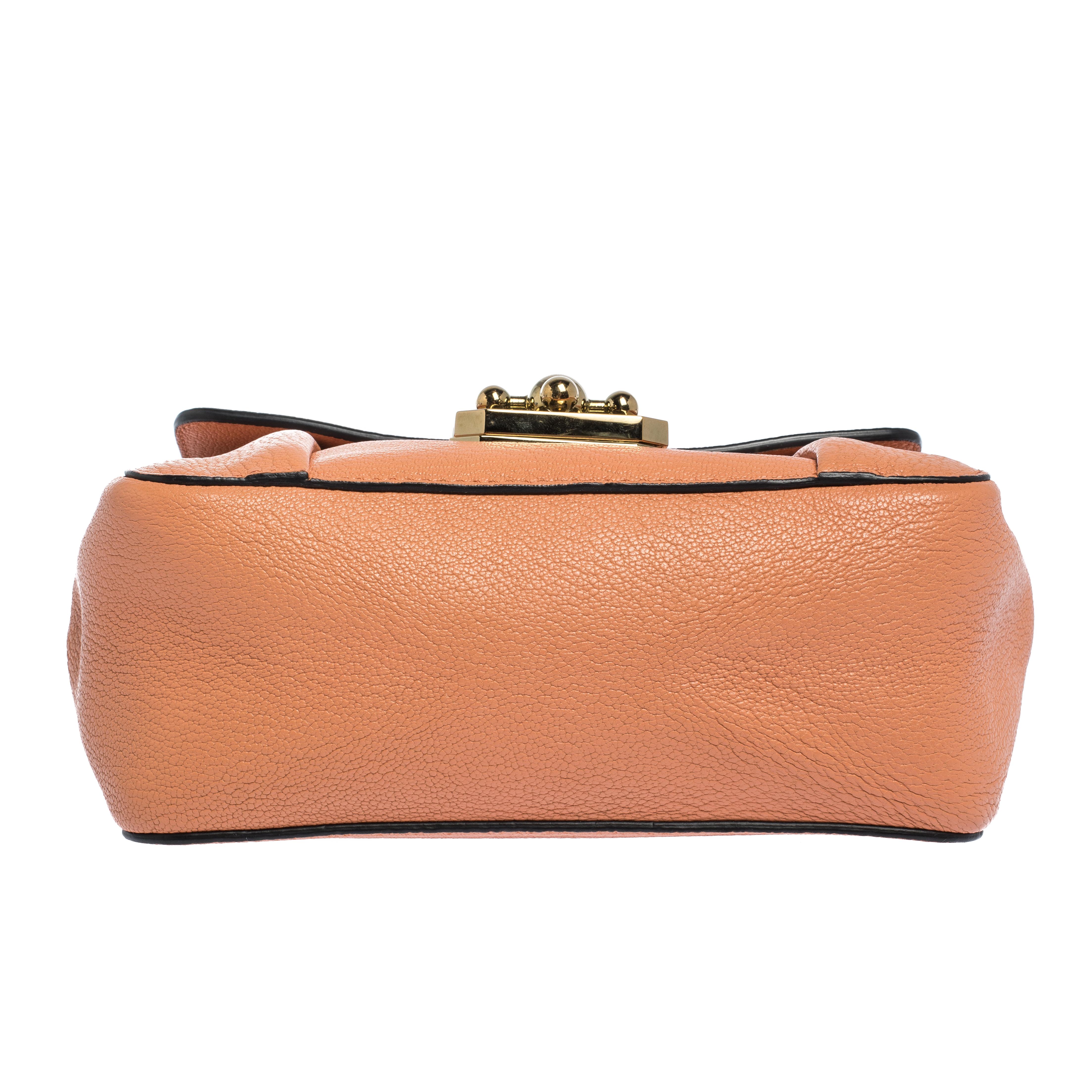 Chloe Coral Orange Leather Small Elsie Shoulder Bag 7