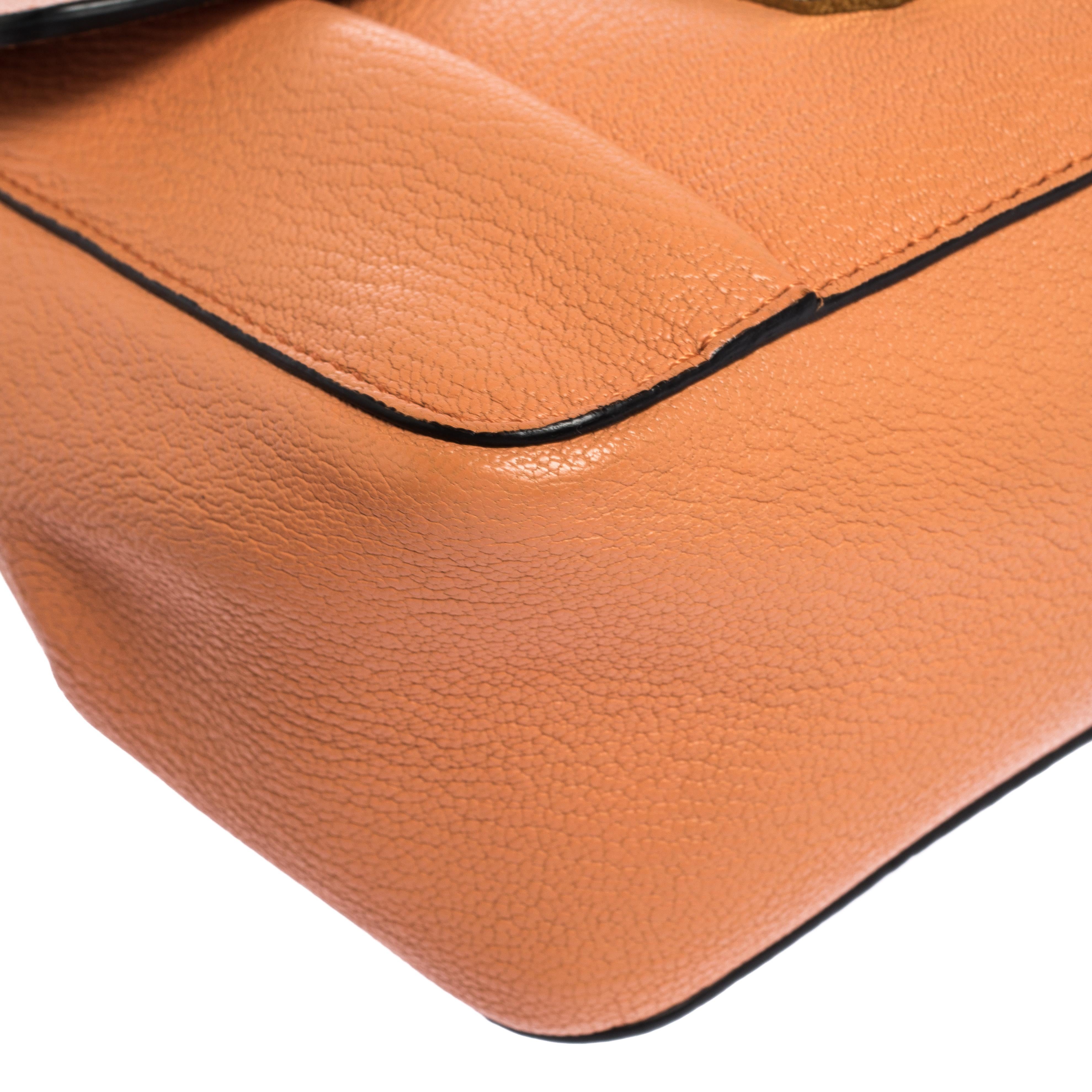 Chloe Coral Orange Leather Small Elsie Shoulder Bag 2