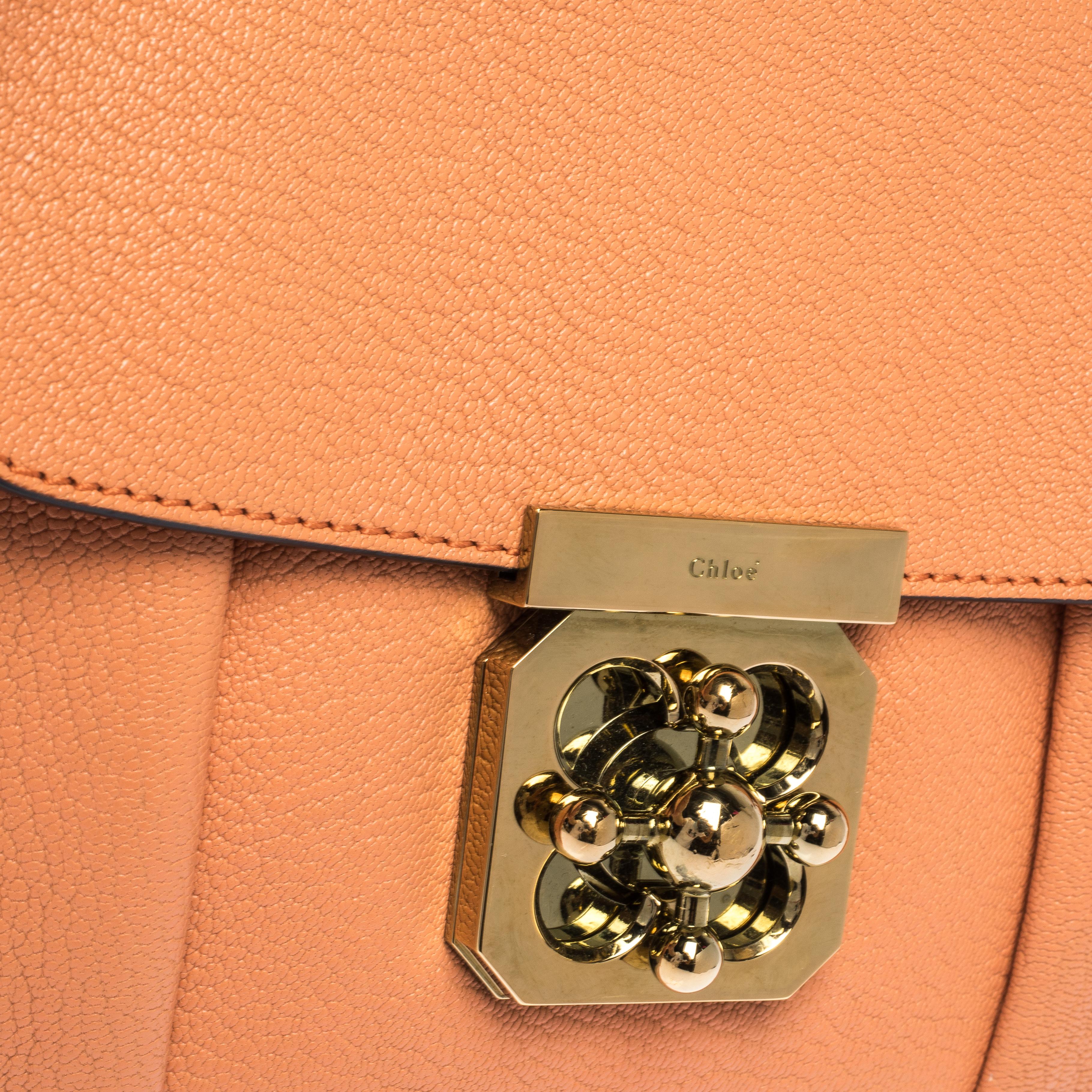 Chloe Coral Orange Leather Small Elsie Shoulder Bag 3