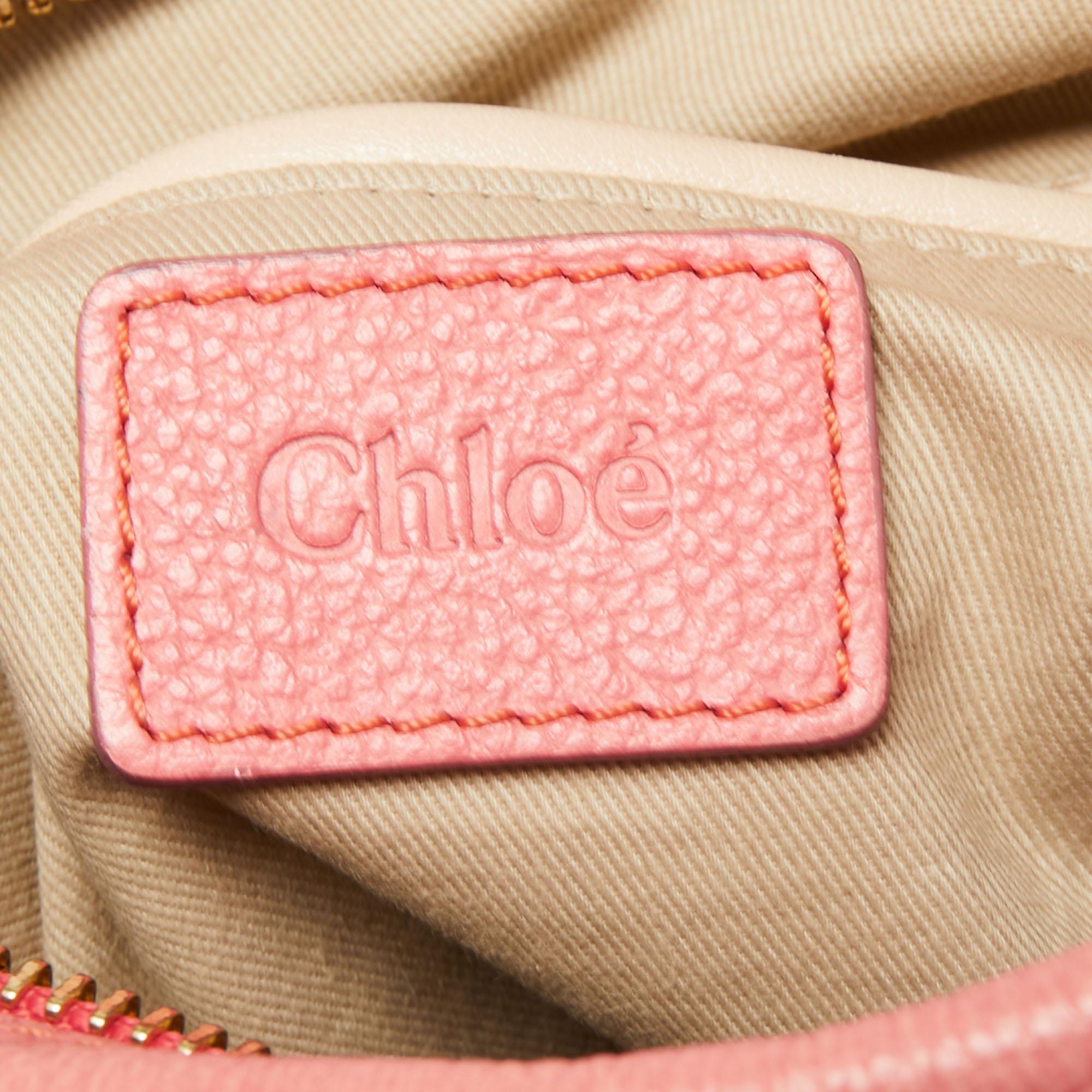 Chloe Coral Pink Leather Small Paraty Bag 3