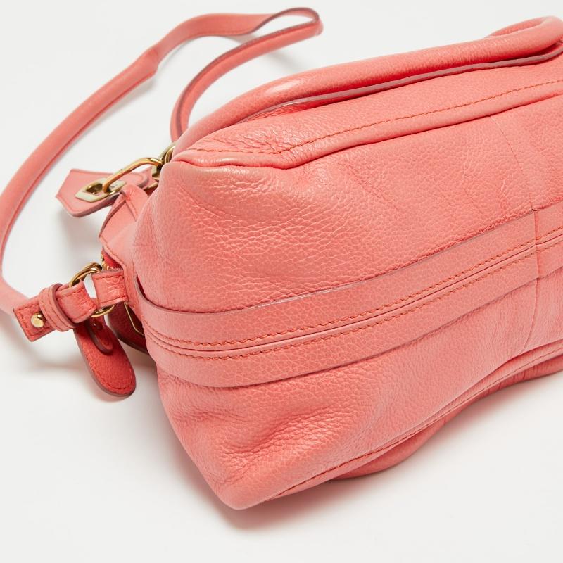 Chloe Coral Pink Leather Small Paraty Bag 7