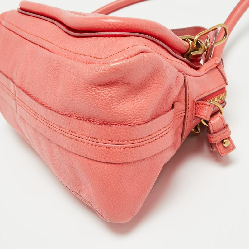 Chloe Coral Pink Leather Small Paraty Bag 8