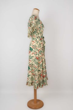 Chloe Cream Color Cotton Veil Dress