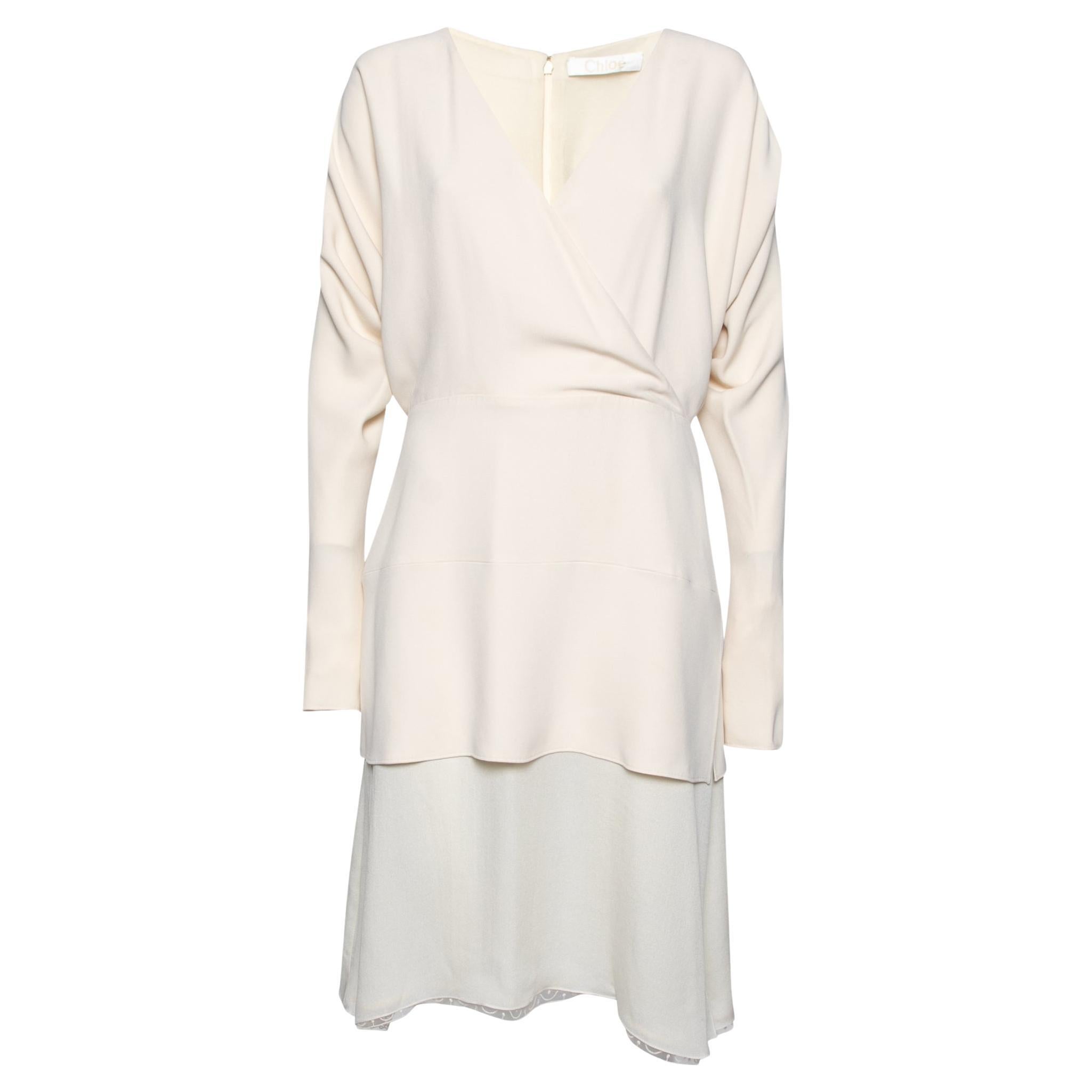 Prettiest Fall 2006 Chloe Ivory Dress Silk Chiffon Strapless Dress w Sash Waist Detail