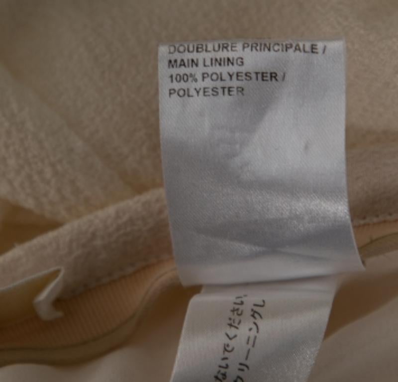 Chloe Cream Crinkle Silk Lace Trim Detailed Blouse and Skirt S For Sale 2