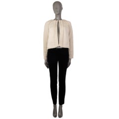 CHLOE cream & gold LUREX FRINGE TRIM KNIT Jacket S